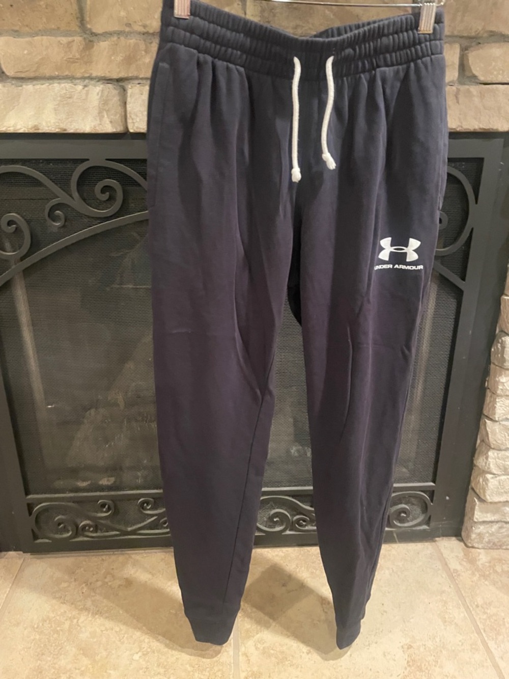 Under Armour Black Men's Jogger Sweatpants with White Logo